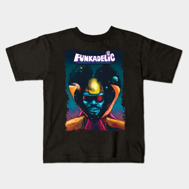 Sonic Funk Voyage Explore the Galaxy of Style with Funkadelics Threads Kids T-Shirt by WillyPierrot